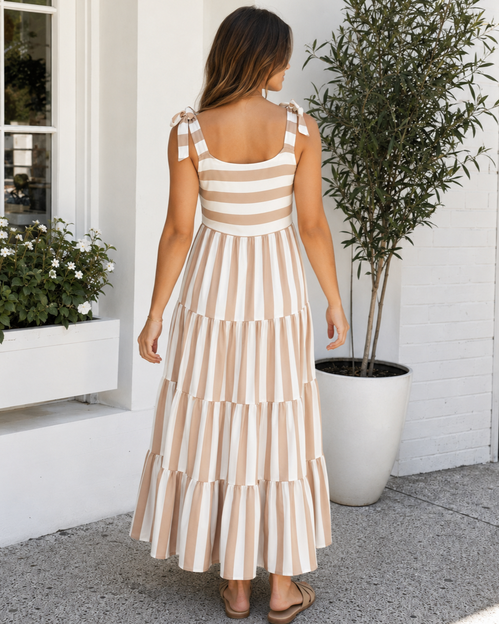 Mommy & Me Striped and Floral Sleeveless Maxi Dress