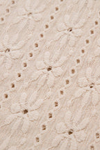 Oatmeal Floral Eyelet Embroidered Sleeveless Top