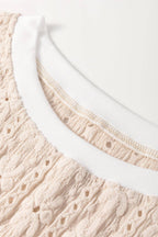 Oatmeal Floral Eyelet Embroidered Sleeveless Top