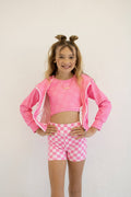Pretty in motion- bubblegum check 2 piece set
