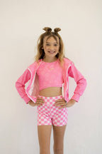 Pretty in motion- bubblegum check 2 piece set
